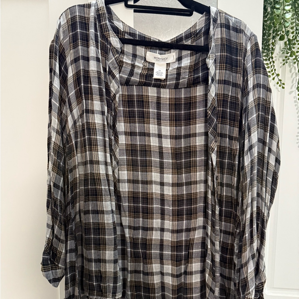 Workshop Republic Clothing Checkered Shirt in Black, White, and Yellow